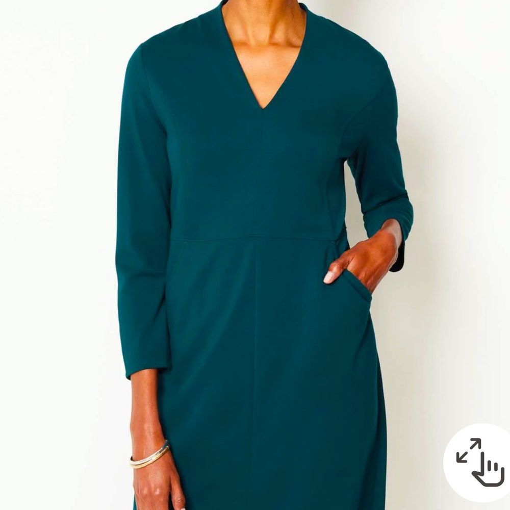 J.Jill Wearever Double-Face Jersey Sheath Dress Small Petite Tidewater